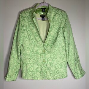 Dialogue Light Green Mandarin Collar Jacket with Long Sleeve Top M